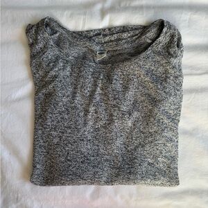 Gray Knit Long Sleeve Thermal Top